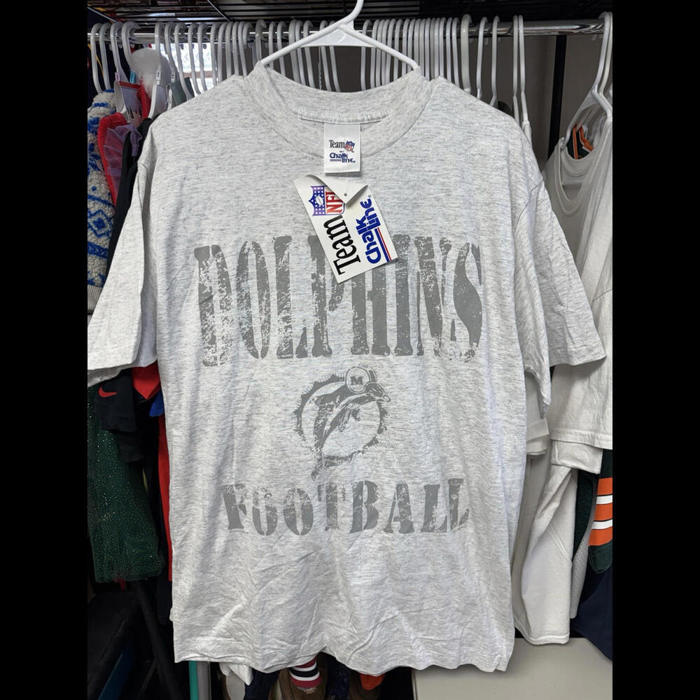 NWT Vintage Miami Dolphins Chalk Line Tshirt Size Large